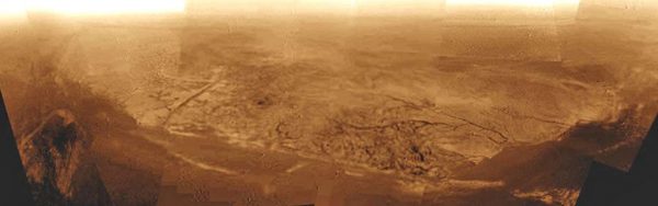 Titan's surface. Image Credit: ESA/NASA/JPL-Caltech/University of Arizona, Image Processing and Mosaic by René Pascal