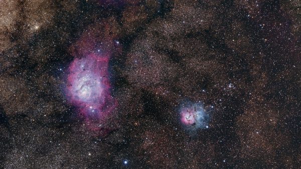 Trifid and Lagoon Nebulas. Image Credit: Perth Observtory Volunteer Andrew Lockwood