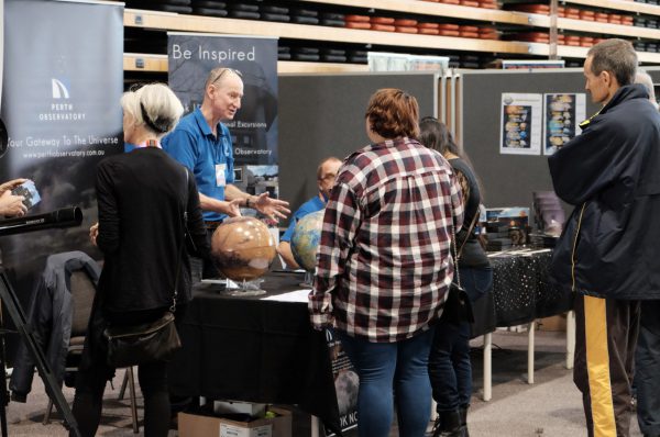 Volunteer Geoff at our Astrofest stall. Image Credit: ICRAR