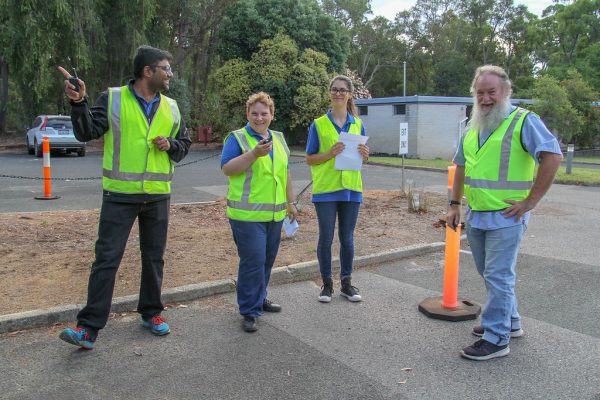 Our volunteers getting ready for parking tetris. Image Credit: Geoff Scott