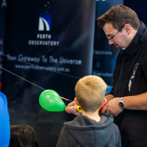 Whacky inflatable ballon races. Image Credit: Perth Science Festival