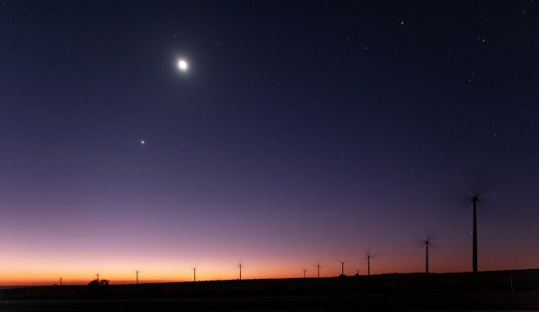 The Walkaway wind turbines at sunset. Image Credit: Matt Woods